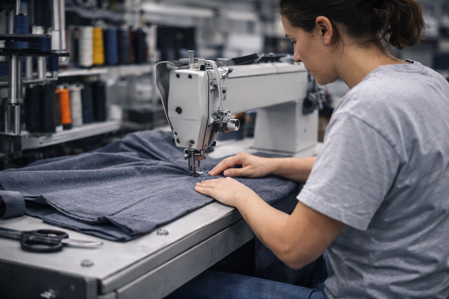 Costura industrial — montagem e acabamento profissional